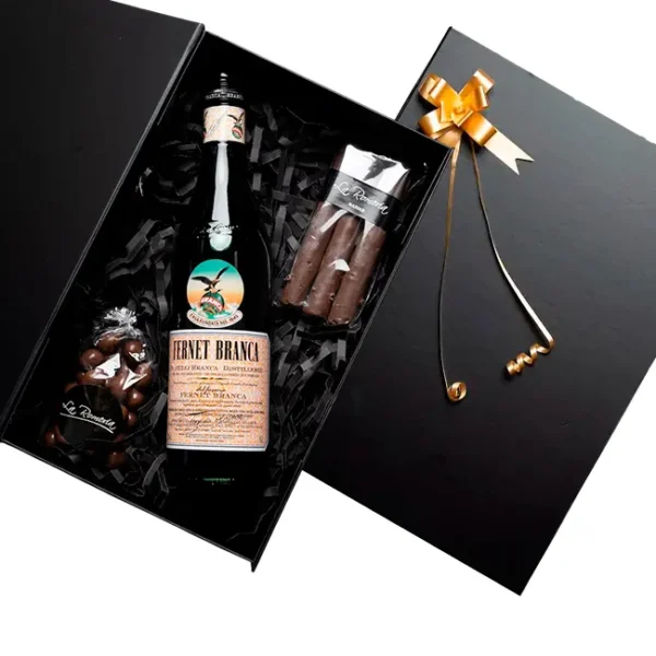 1 Fernet Branca + 1 almendras + 1 cuchufli + Caja M