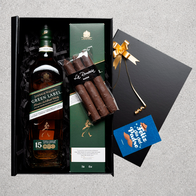 1 Johnnie Walker Green Label + 1 cuchufli + Caja M