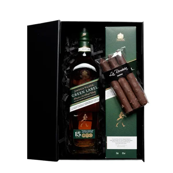 1 Johnnie Walker Green Label + 1 cuchufli + Caja M