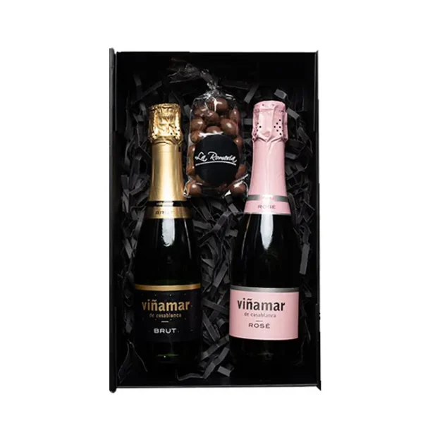 1 Viña Mar Brut 375cc + 1 Viña Mar Rosé 375cc + 1 Almendra + Caja M