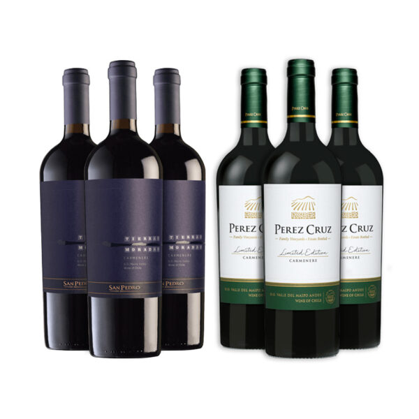 3 Tierras Moradas Carmenere + 3 Perez Cruz Carmenere