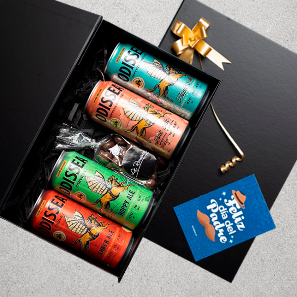 4 Cervezas Odissea Kross+ 1 almendras + Caja M