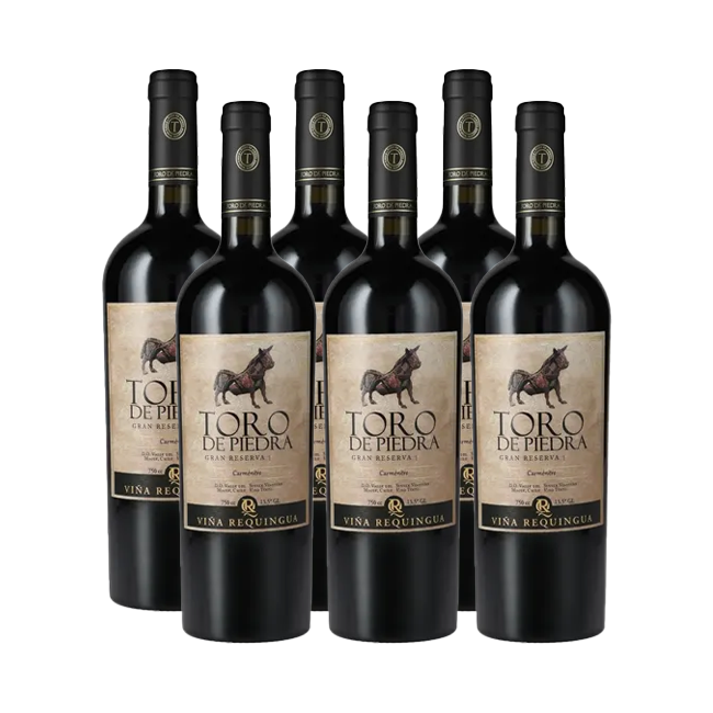 Caja de Toro de Piedra Carmenere (6 Unidades)