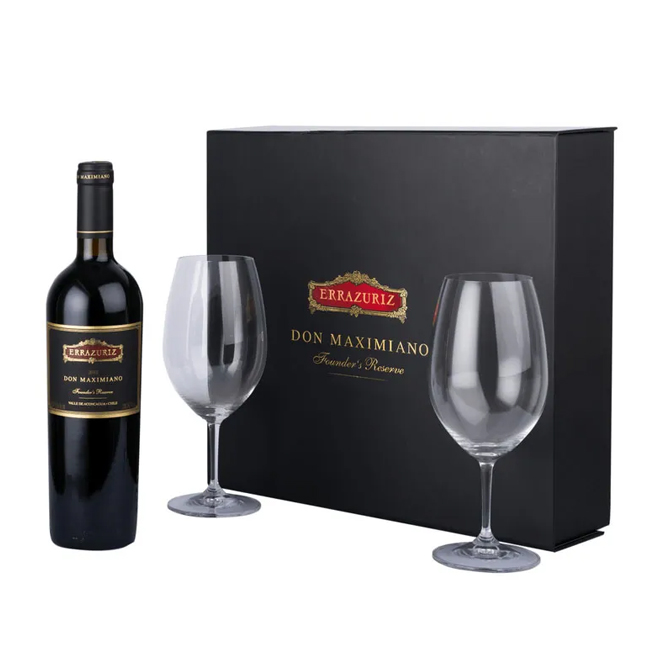 Vino Don Maximiano 2018 + 2 Copas Riedel