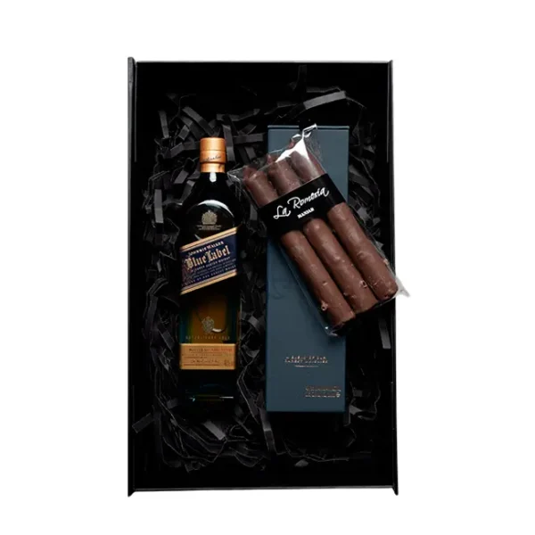 1 Blue Label Petaca 200cc + 1 Cuchufli + Caja M
