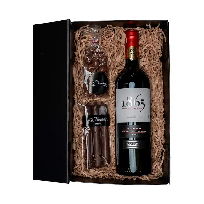 1 Vino 1865 San Pedro 750cc + 1 Cuchuflí + 1 Almendras