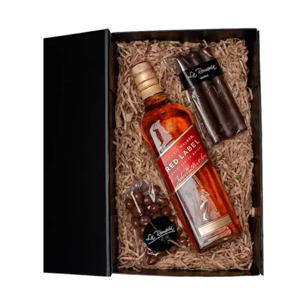 1 Whisky Johnnie Red Label750cc + 1 Cuchuflí + 1 Almendras